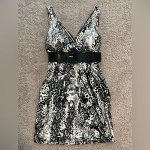 Body Central Black and White Print Dress - Medium